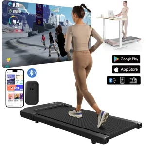 2-in-1 Under-Desk Walking Pad & Treadmill (300 lb Capacity)